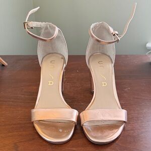 Unisa Rose Gold Ankle Strap Heels